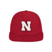 Nebraska Adidas Flat Brim Snapback Hat